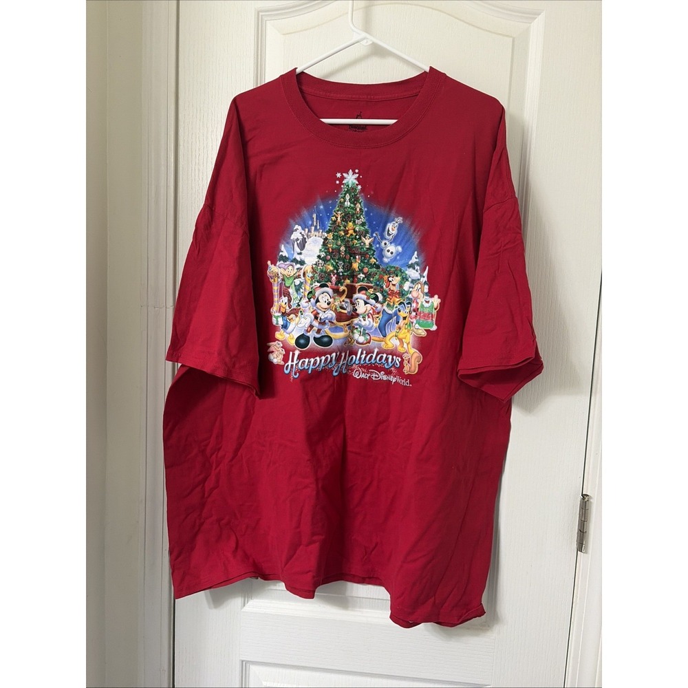 Walt Disney World Adult Size 3 XL 2016 Happy Holidays T-Shirt 100% Cotton